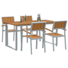 Hage Spisegruppe 5 pcs Grå og brun 160 x 80 x 75 cm