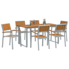 Hage Spisegruppe 7 pcs Grå og brun 160 x 80 x 75 cm
