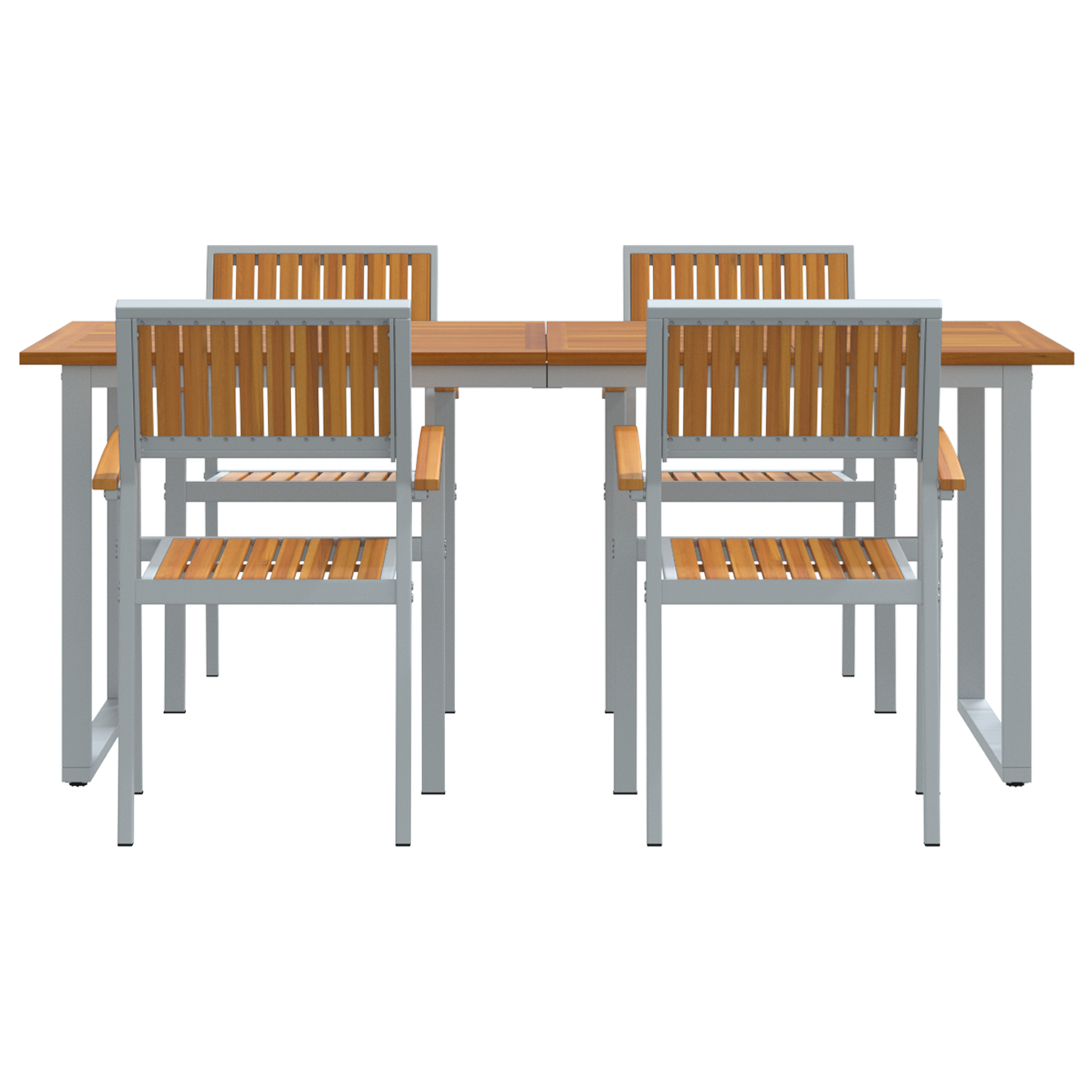 Hage Spisegruppe 5 pcs Grå Solid akasietre