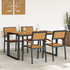 Hage Spisegruppe 5 pcs Svart og brun 140 x 80 x 75 cm