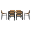 Hage Spisegruppe 7 pcs Svart og brun 140 x 80 x 75 cm