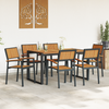 Hage Spisegruppe 7 pcs Svart og brun 140 x 80 x 75 cm
