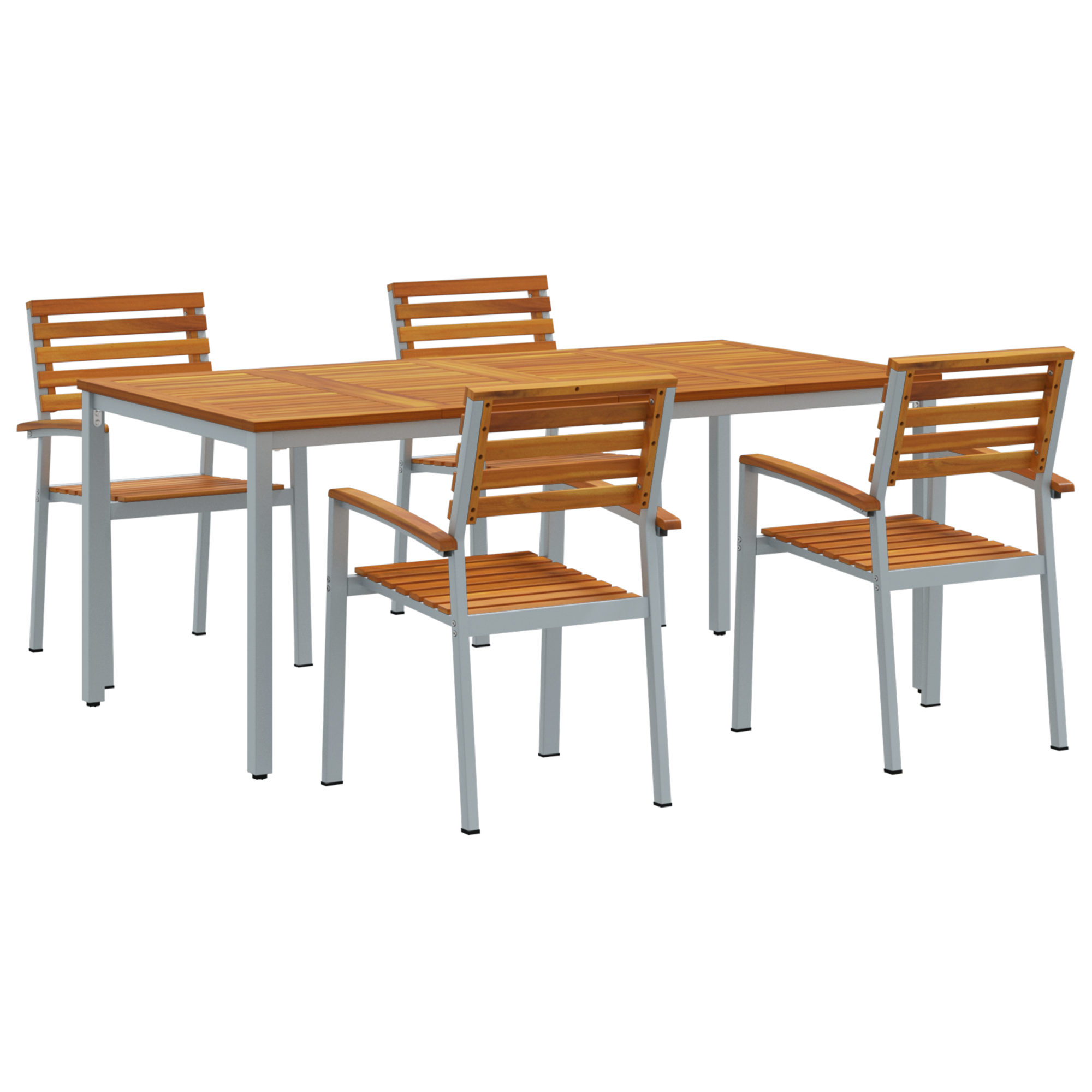 Hage Spisegruppe 5 pcs Grå og brun 180 x 90 x 75 cm