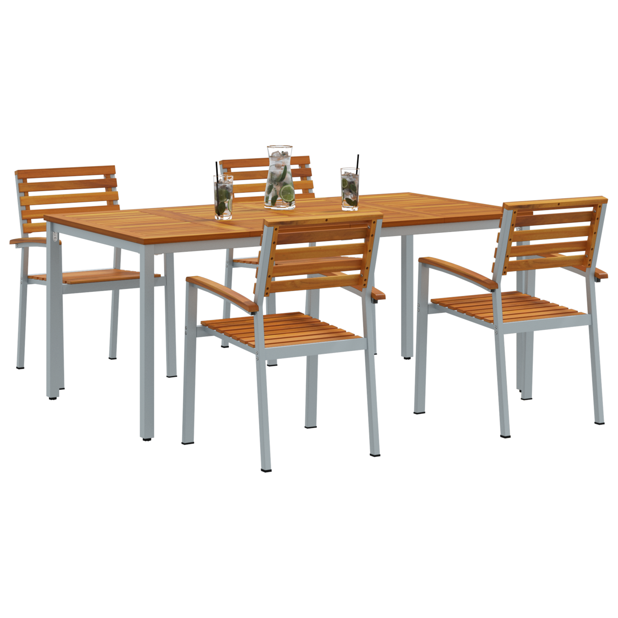 Hage Spisegruppe 5 pcs Grå og brun 180 x 90 x 75 cm