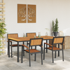 Hage Spisegruppe 5 pcs Svart og brun 180 x 90 x 75 cm
