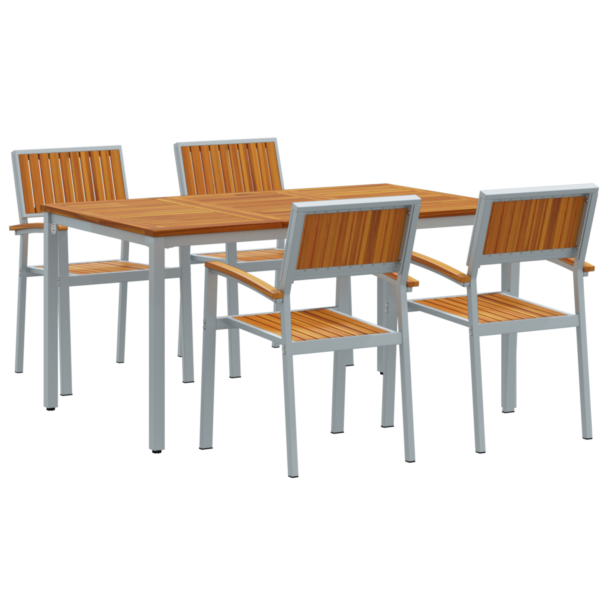 Hage Spisegruppe 5 pcs Grå og brun 150 x 90 x 75 cm