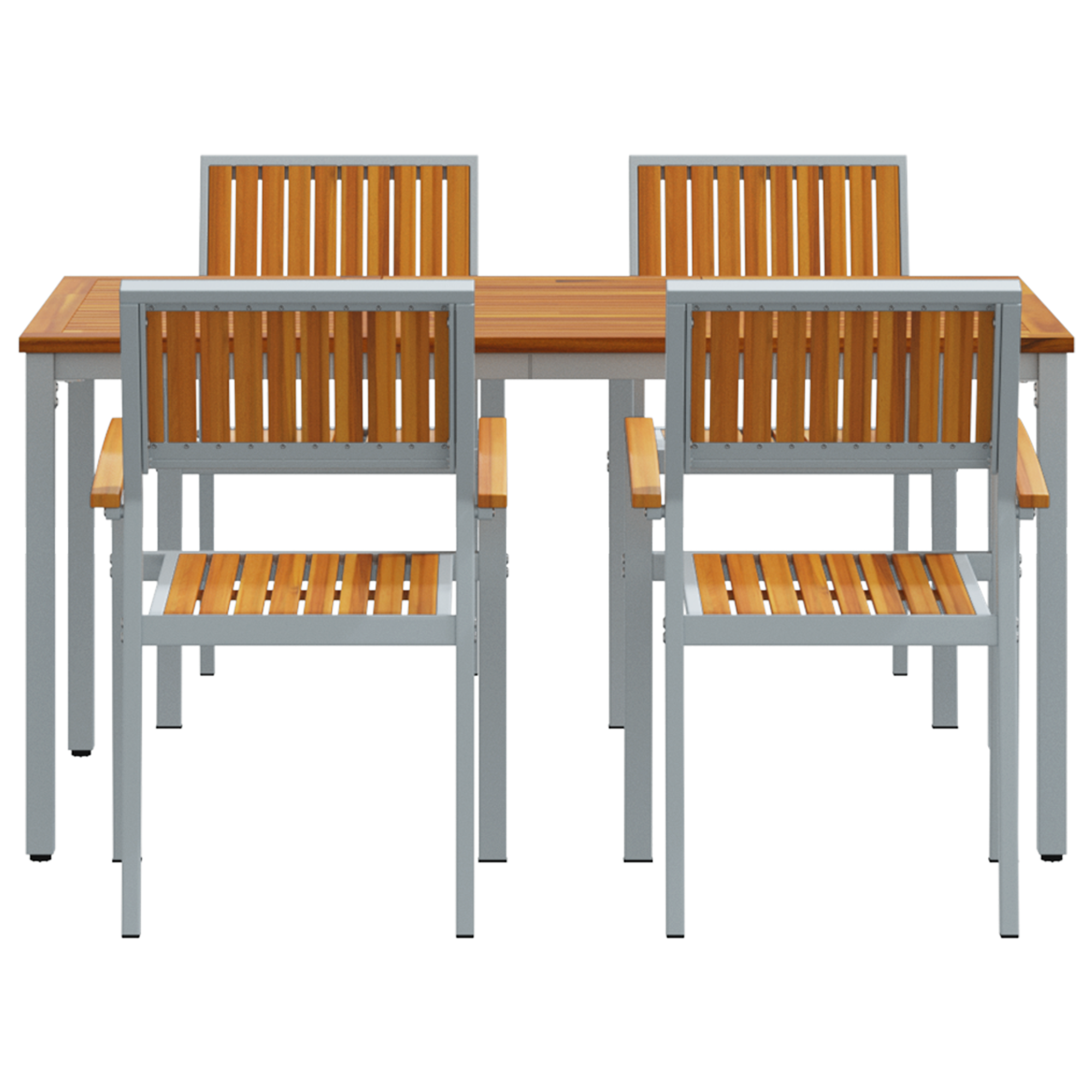 Hage Spisegruppe 5 pcs Grå og brun 150 x 90 x 75 cm