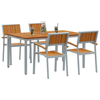 Hage Spisegruppe 5 pcs Grå og brun 150 x 90 x 75 cm
