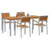 Hage Spisegruppe 5 pcs Grå og brun 180 x 90 x 75 cm