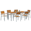 Hage Spisegruppe 7 pcs Grå og brun 180 x 90 x 75 cm