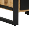 Baderomsinnredningssett med dør 2 pcs Brun Solid rug mango tre