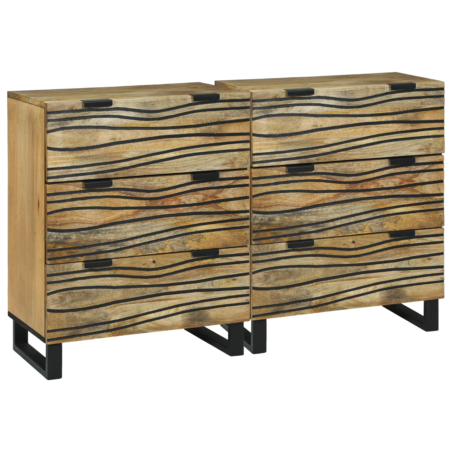Sidebord Sett 2 pcs Naturlig 120 x 33,5 x 75 cm
