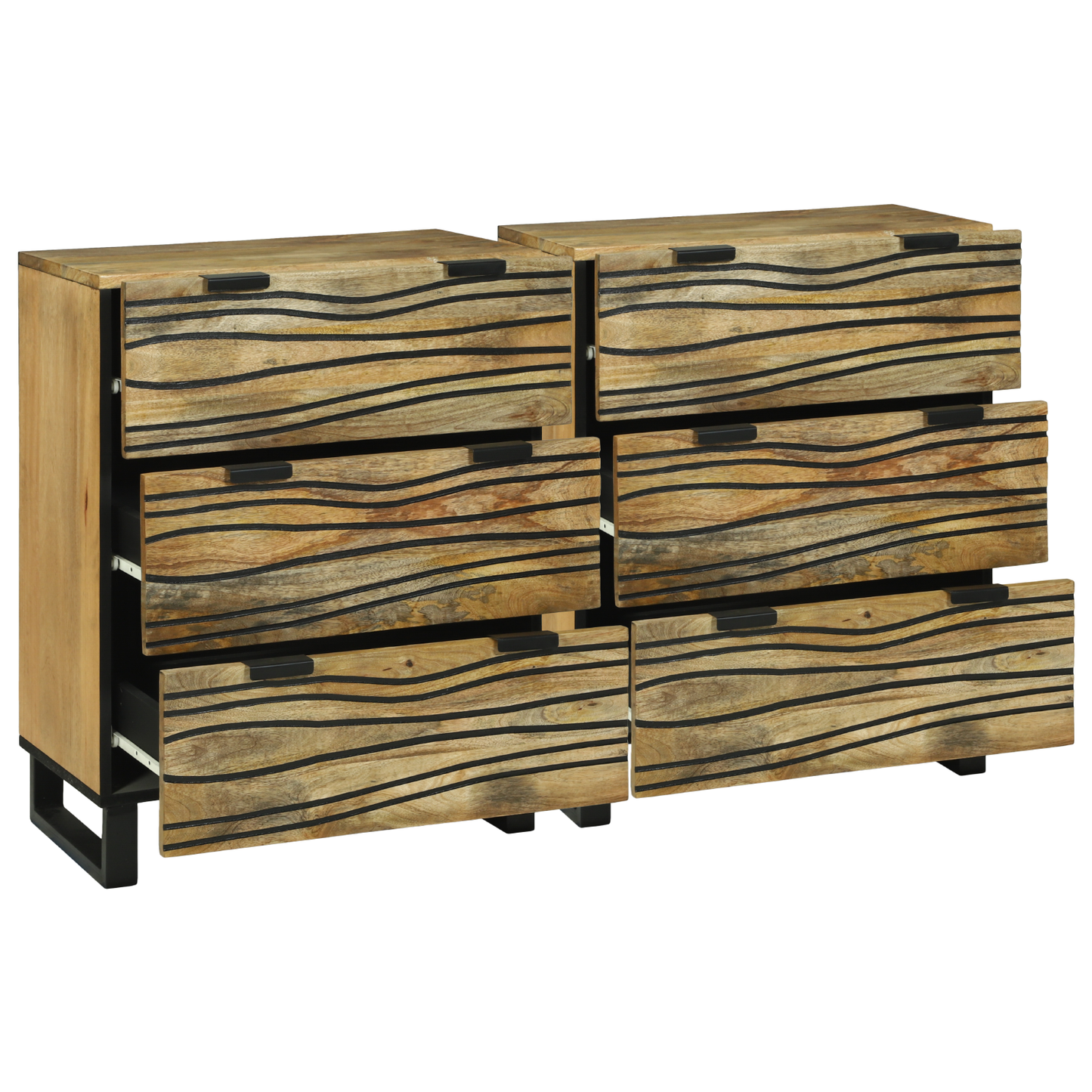 Sidebord Sett 2 pcs Naturlig 120 x 33,5 x 75 cm