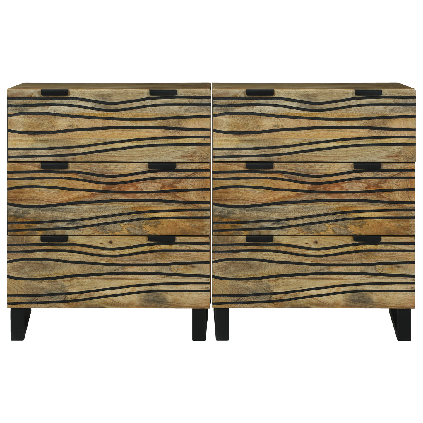 Sidebord Sett 2 pcs Naturlig 120 x 33,5 x 75 cm