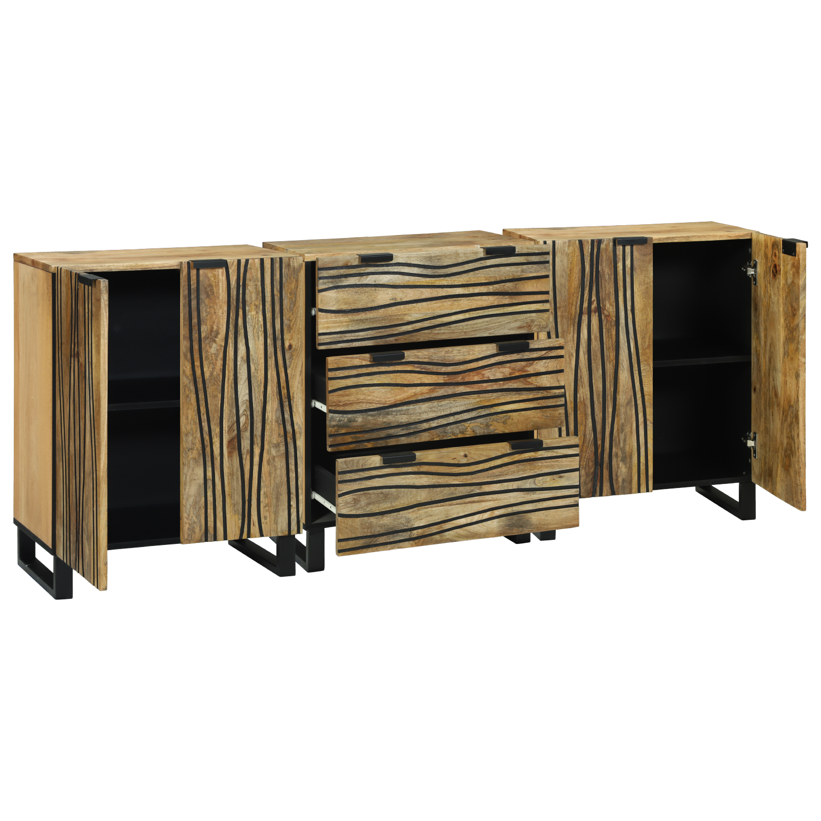 Baderomsinnredningssett med skuff 3 pcs Brun 180 x 33 x 75 cm