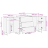 Baderomsinnredningssett med skuff 3 pcs Brun 180 x 33 x 75 cm