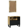 Baderomsinnredningssett med hylle 2 pcs Brun 62 x 33 x 58 cm
