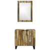 Baderomsinnredningssett med hylle 2 pcs Brun 62 x 33 x 58 cm