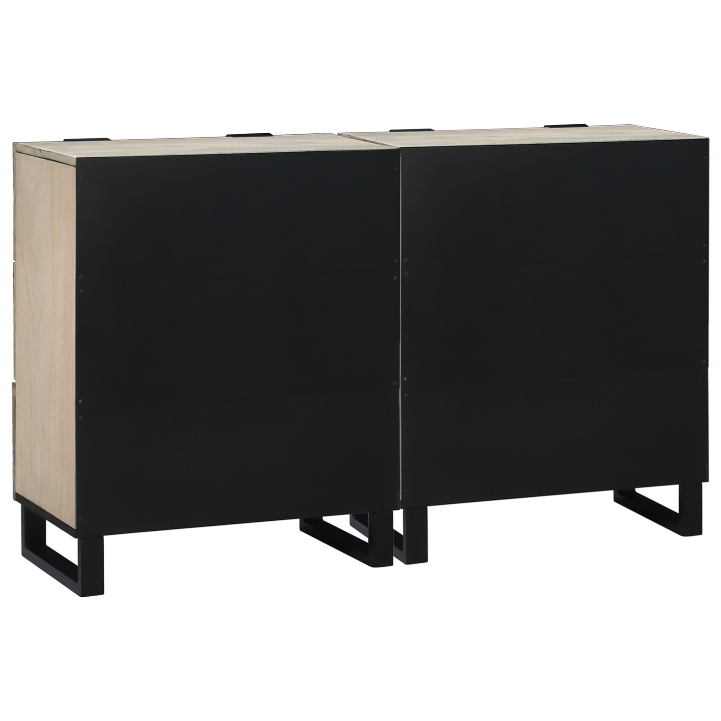 Sidebord Sett 2 pcs Hvit 120 x 33,5 x 75 cm Massiv mango tre
