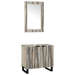 Baderomsskapsett 2 pcs Hvit Massiv mango tre