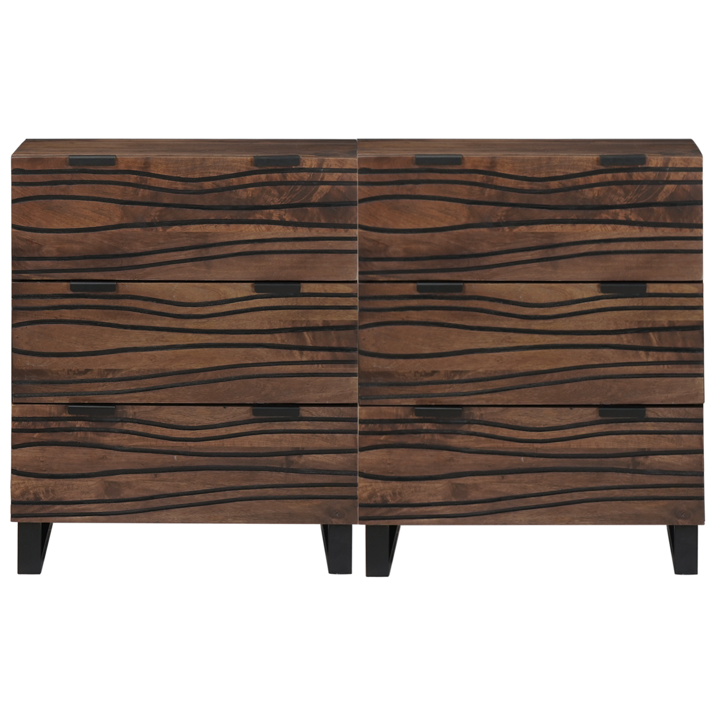 Sidebord Sett 2 pcs Valnøtt 120 x 33,5 x 75 cm Massiv mango tre