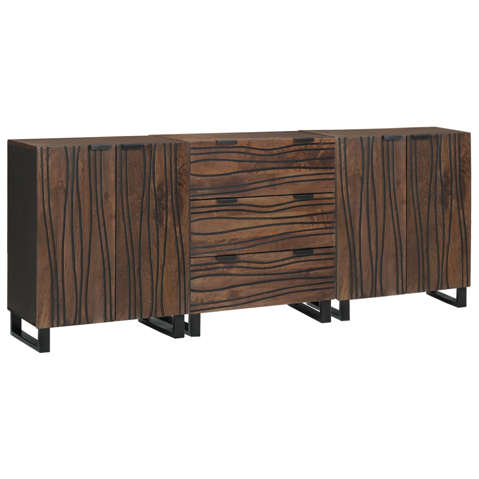 Baderomsinnredningssett med skuff 3 pcs Brun 180 x 33 x 75 cm
