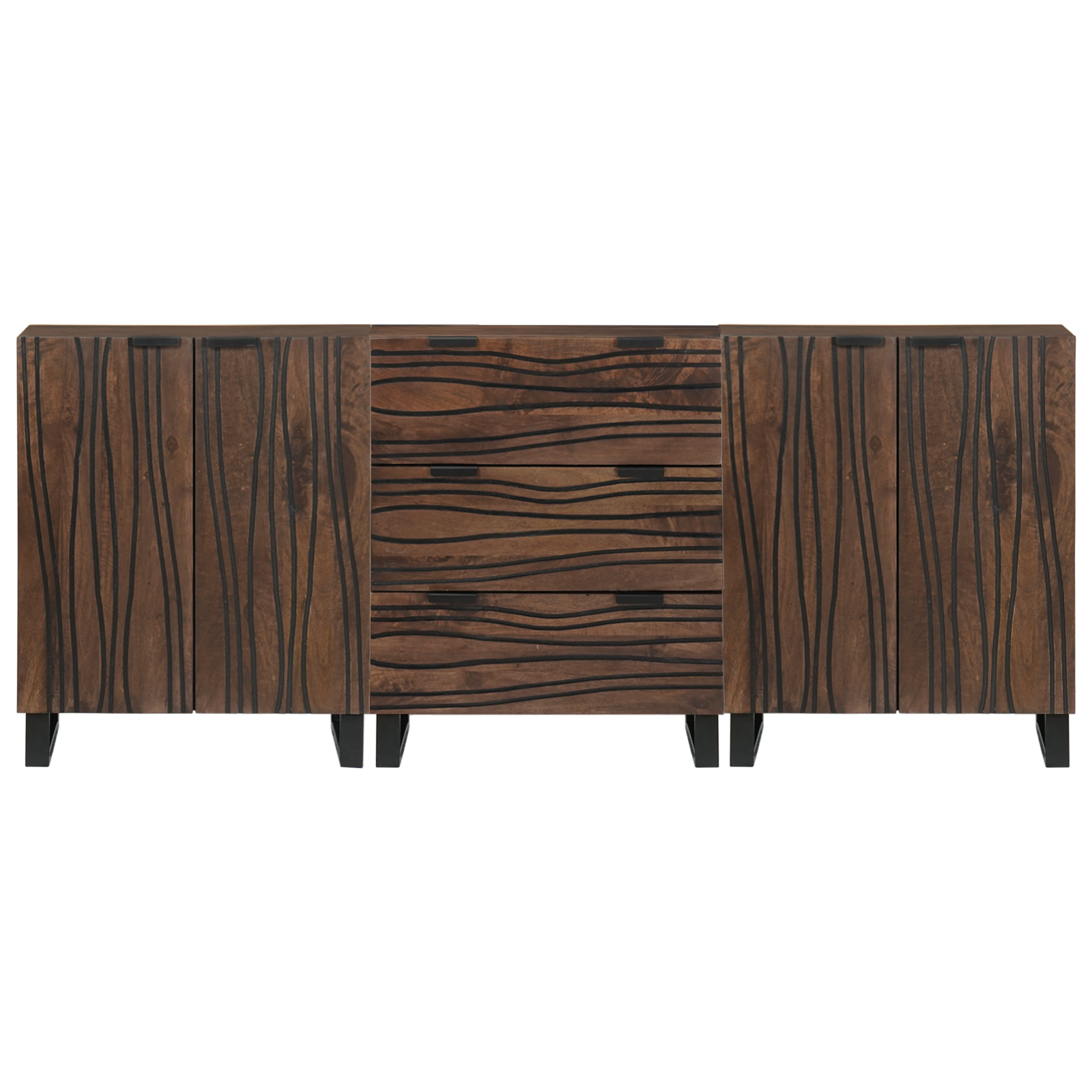 Baderomsinnredningssett med skuff 3 pcs Brun 180 x 33 x 75 cm