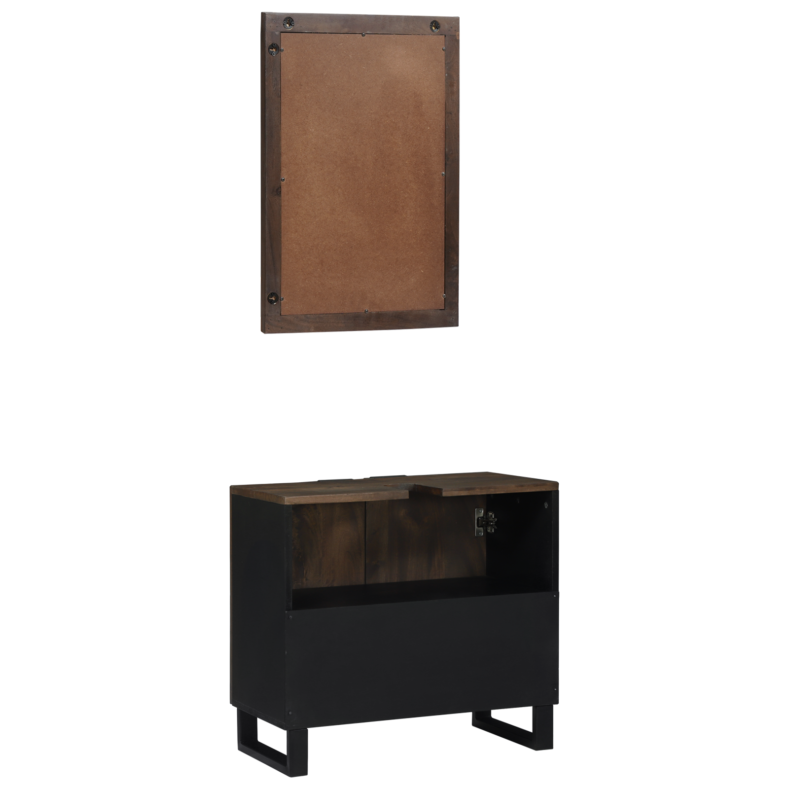 Baderomsinnredningssett 2 pcs Valnøtt Brun 62 x 33 x 58 cm