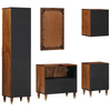 Baderomsmøbelsett med skuff 5 pcs Brun 38 x 33 x 160 cm