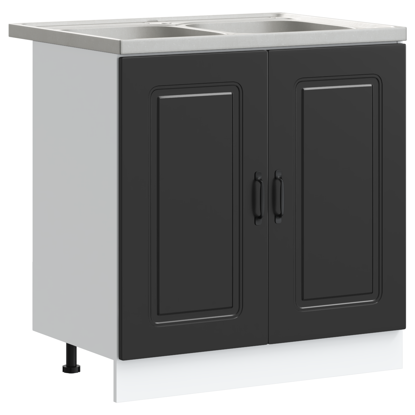 Kjøkkenskap Kalmar 2 pcs Svart 80 x 46 x 81.5 cm Konstruert tre