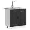 Kjøkkenskap Kalmar 2 pcs Svart 80 x 46 x 81.5 cm Konstruert tre