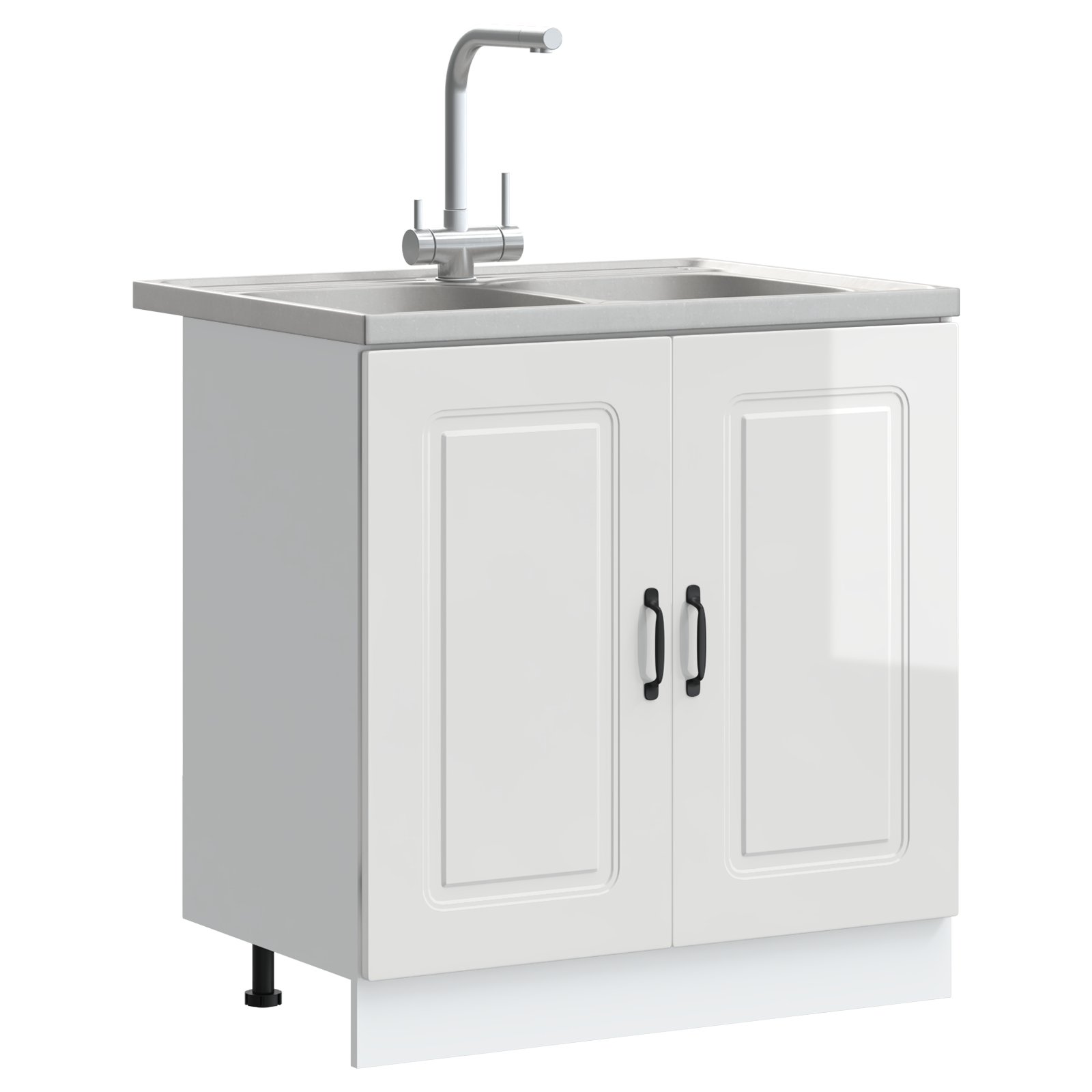 Kjøkkenskap Kalmar 2 pcs Hvit 80 x 46 x 81.5 cm Konstruert tre