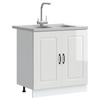 Kjøkkenskap Kalmar 2 pcs Hvit 80 x 46 x 81.5 cm Konstruert tre