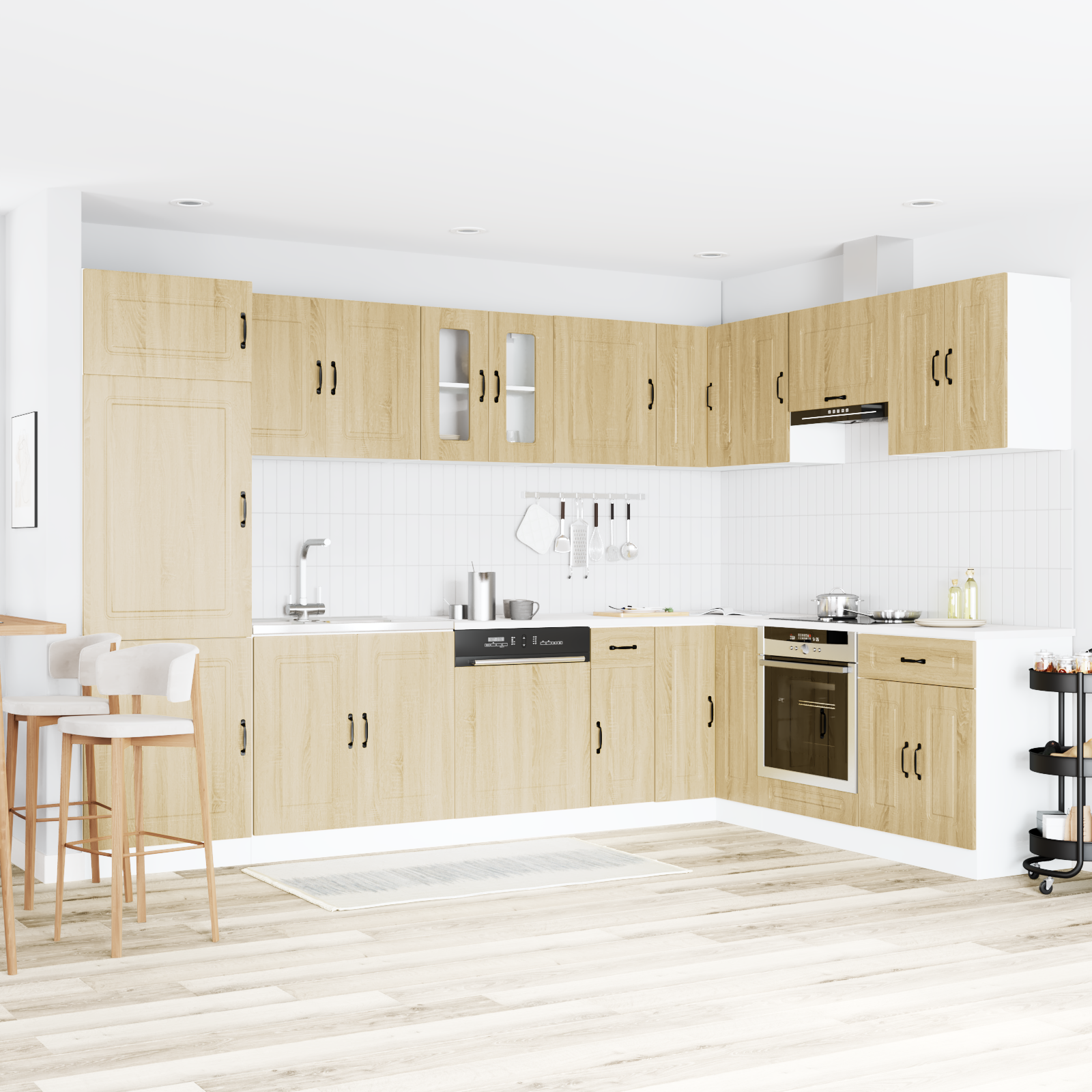 Kjøkkenskap Kalmar 2 pcs Brun 80 x 46 x 81.5 cm Konstruert tre