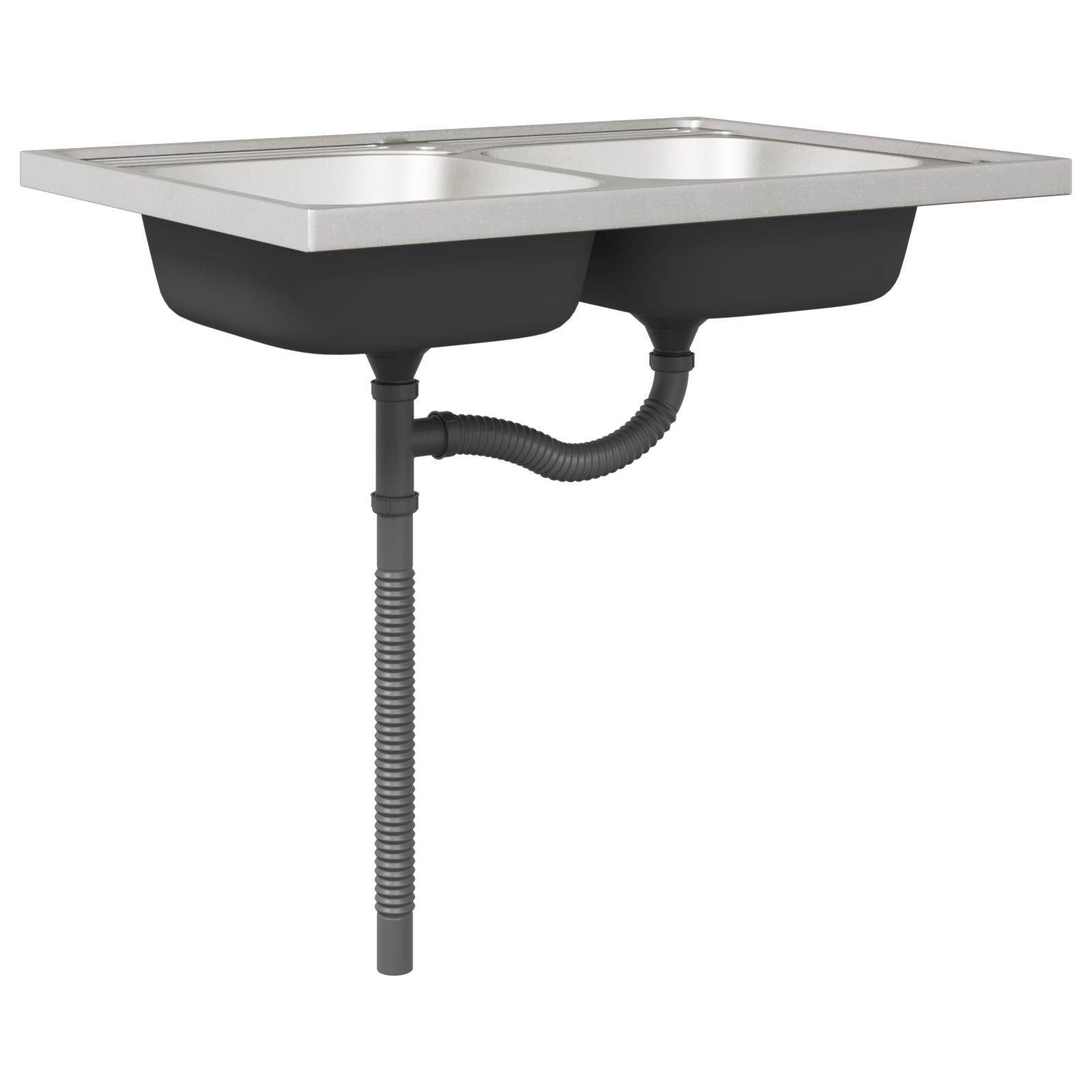 Kjøkkenskap Kalmar 2 pcs Grå 80 x 46 x 81.5 cm Konstruert tre