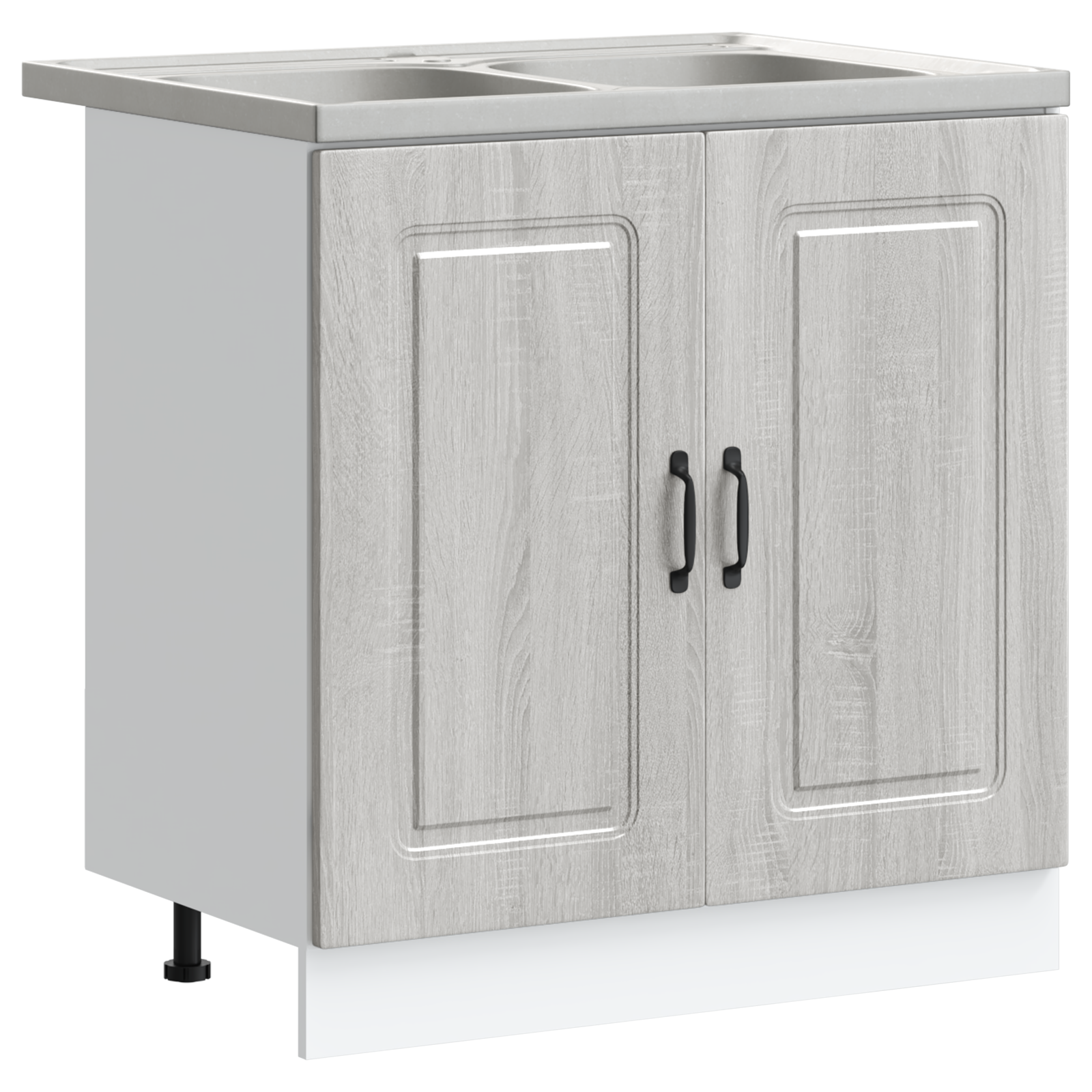 Kjøkkenskap Kalmar 2 pcs Grå 80 x 46 x 81.5 cm Konstruert tre