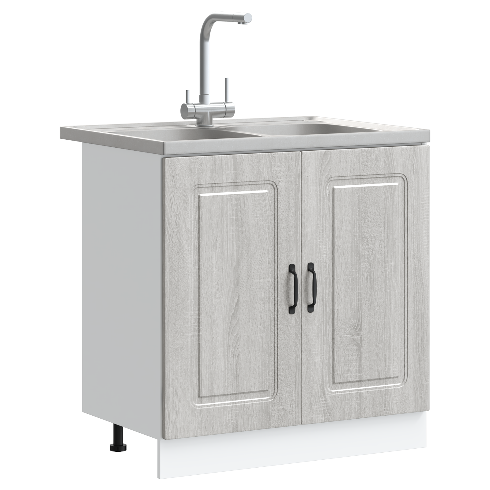 Kjøkkenskap Kalmar 2 pcs Grå 80 x 46 x 81.5 cm Konstruert tre
