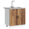 Kjøkkenskap Kalmar 2 pcs Brun 80 x 46 x 81.5 cm Konstruert tre