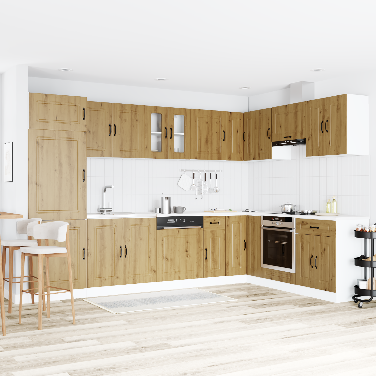 Kjøkkenskap Kalmar 2 pcs Brun 80 x 46 x 81.5 cm Konstruert tre