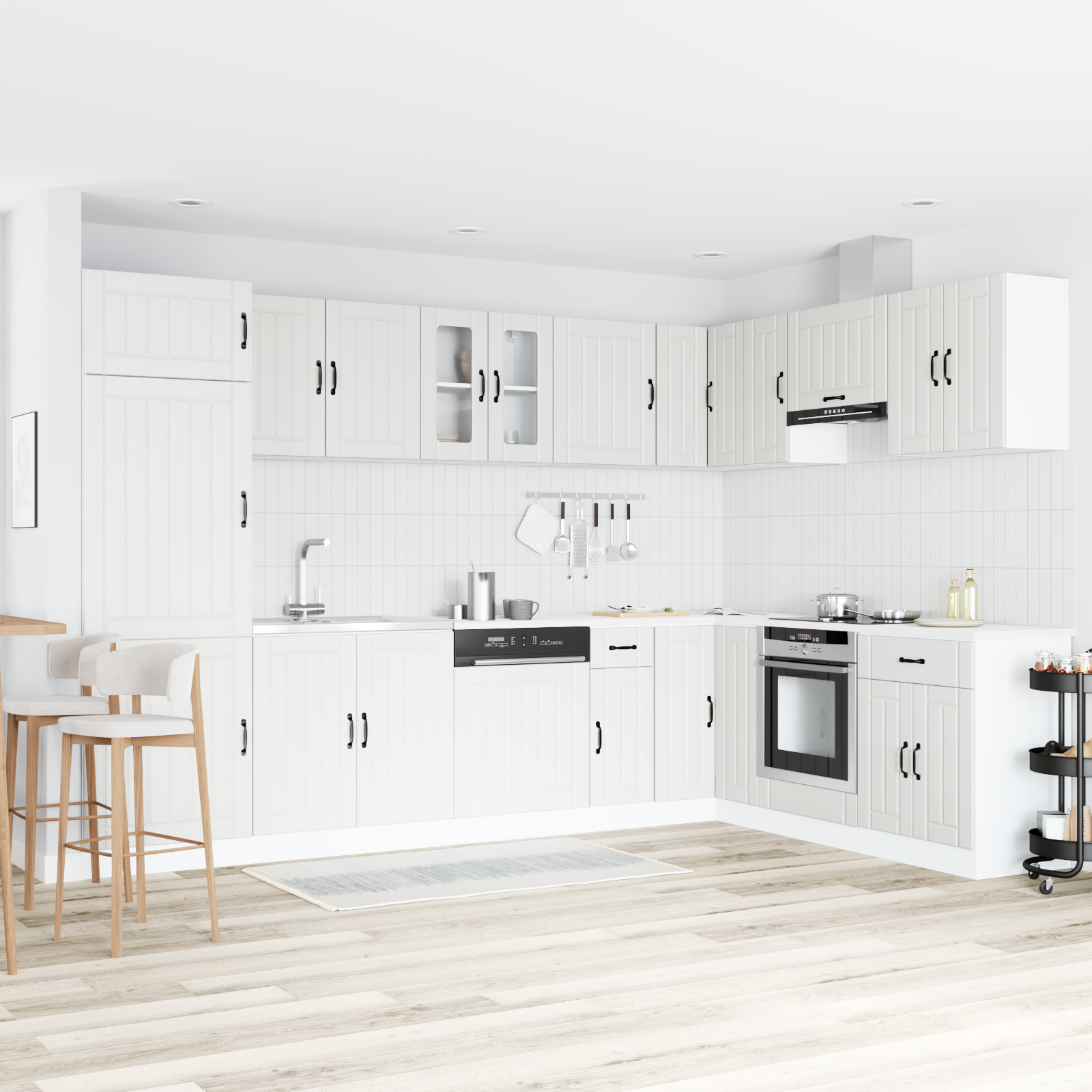 Kjøkkenskap Lucca 2 pcs Hvit 80 x 46 x 81.5 cm Konstruert tre