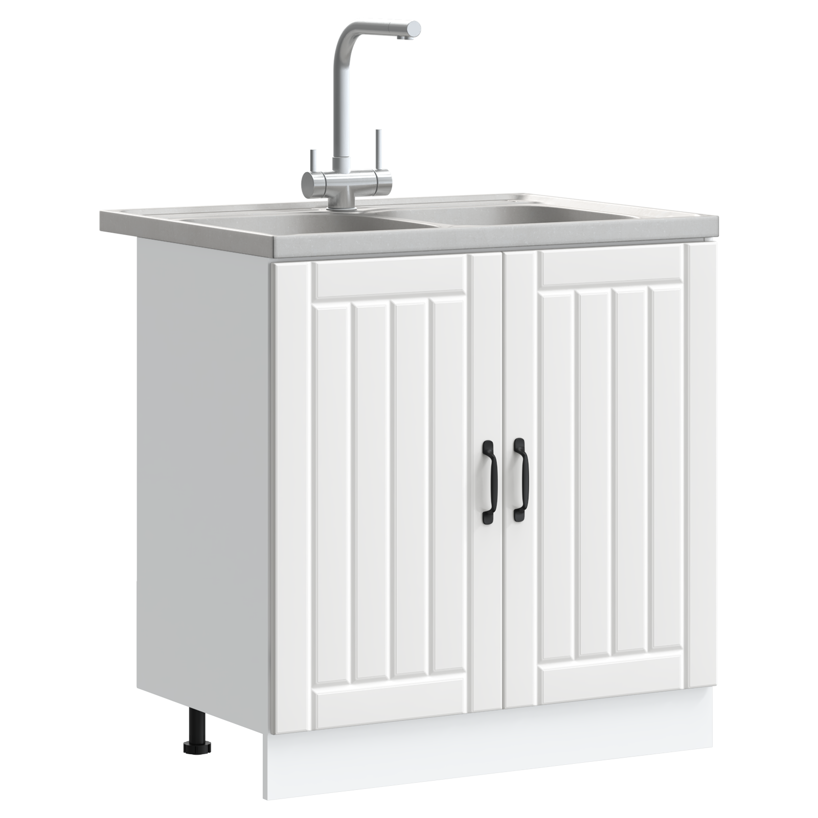 Kjøkkenskap Lucca 2 pcs Hvit 80 x 46 x 81.5 cm Konstruert tre