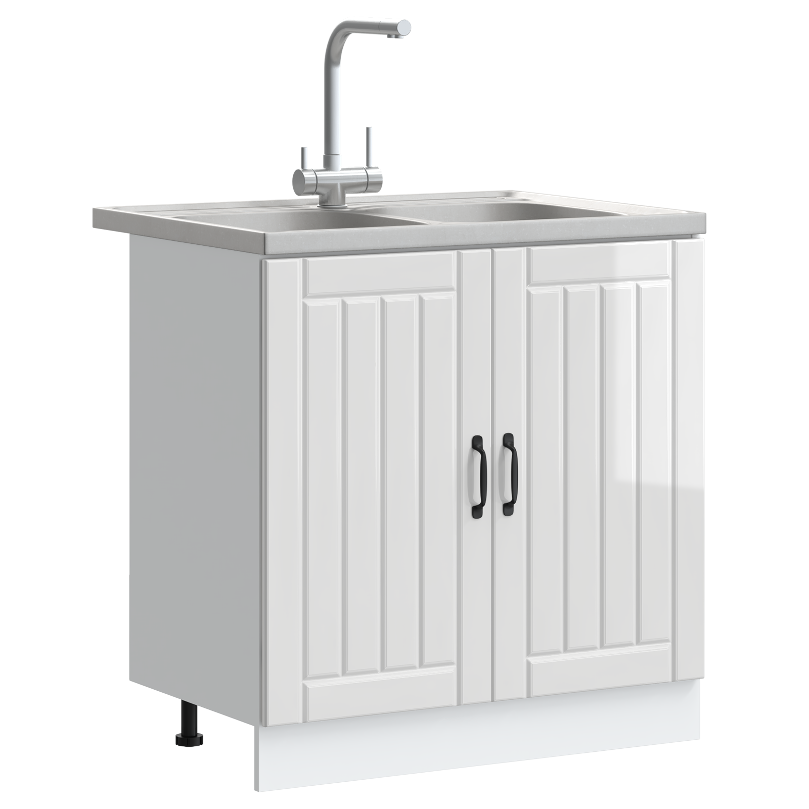 Kjøkkenskap Lucca 2 pcs Hvit 80 x 46 x 81.5 cm Konstruert tre
