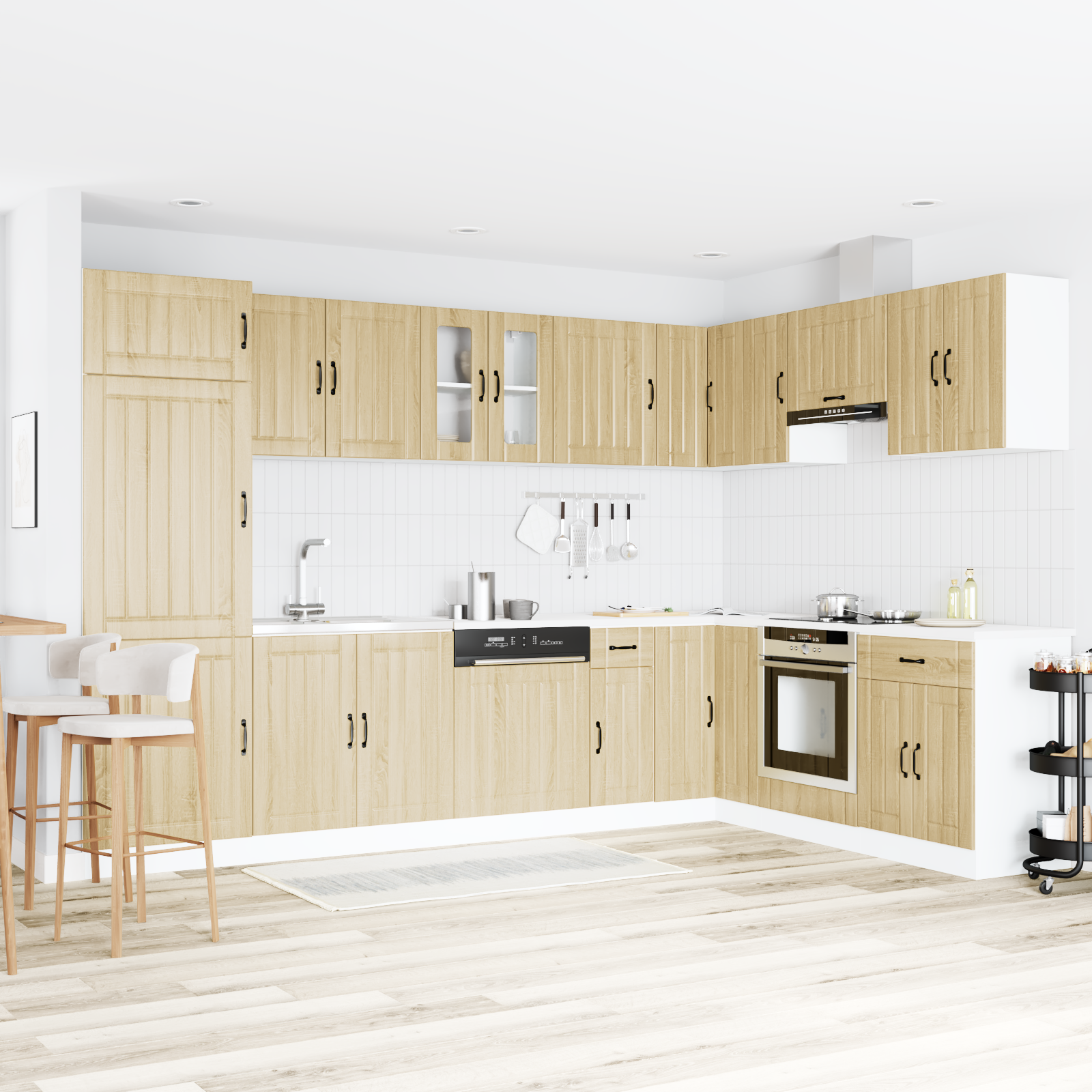 Kjøkkenskap Lucca 2 pcs Brun 80 x 46 x 81.5 cm Konstruert tre