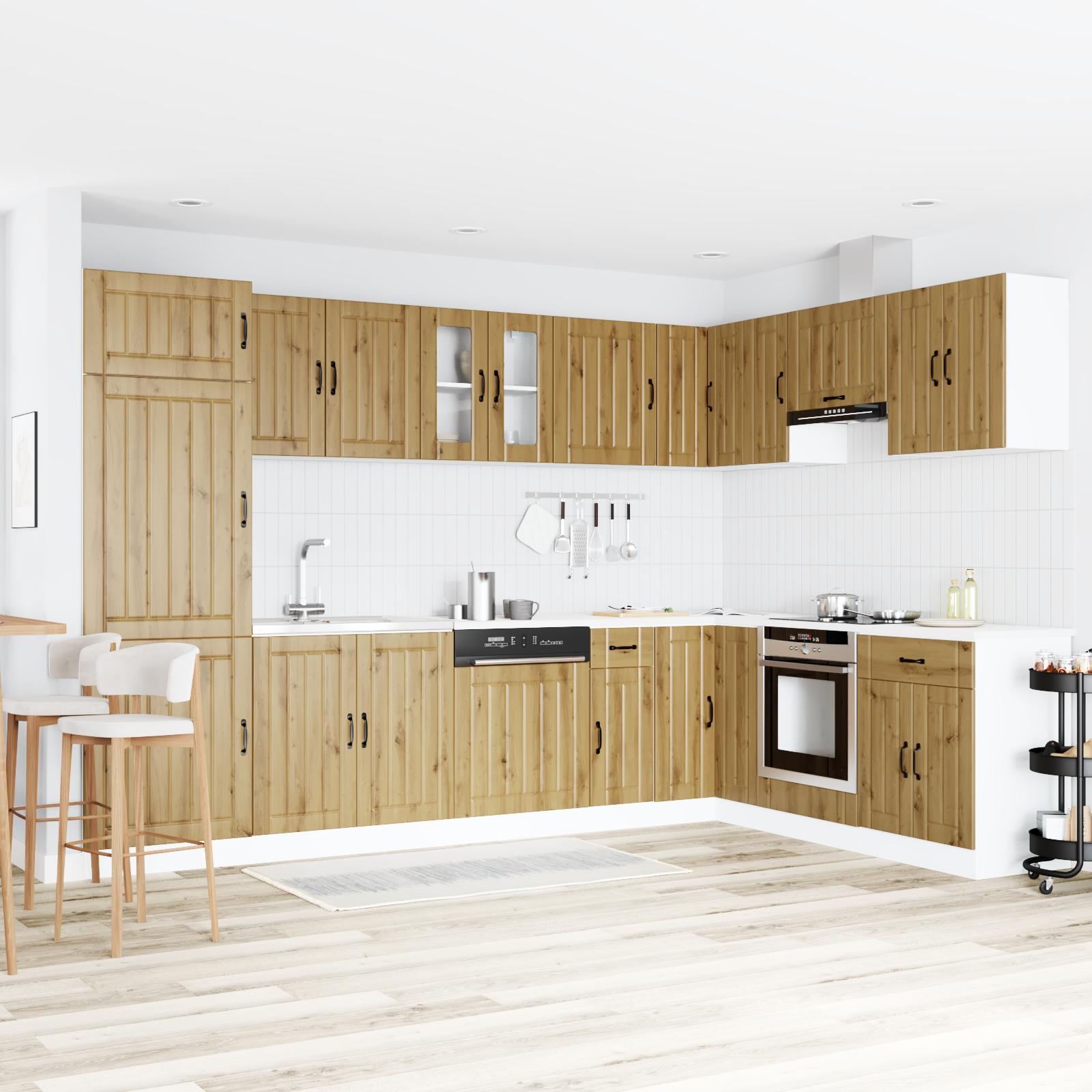 Kjøkkenskap Lucca 2 pcs Brun 80 x 46 x 81.5 cm Konstruert tre