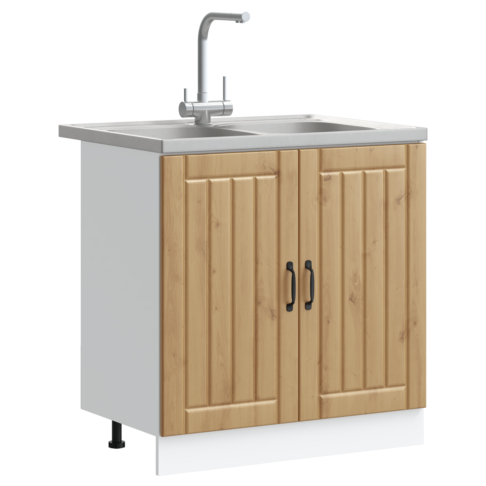 Kjøkkenskap Lucca 2 pcs Brun 80 x 46 x 81.5 cm Konstruert tre