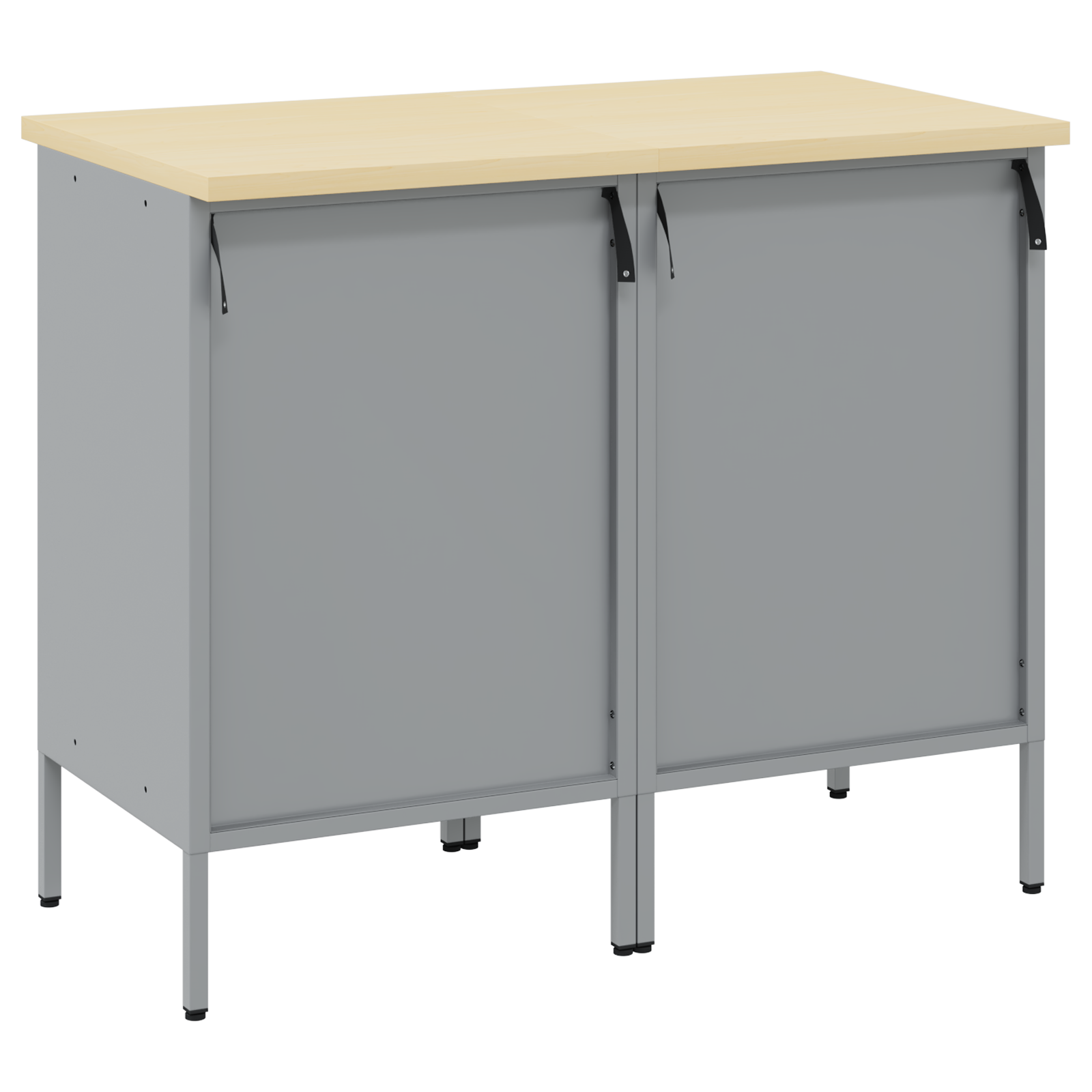 Arbeidsskap med skuff 2 pcs Svart og Grå 100 x 55 x 85 cm