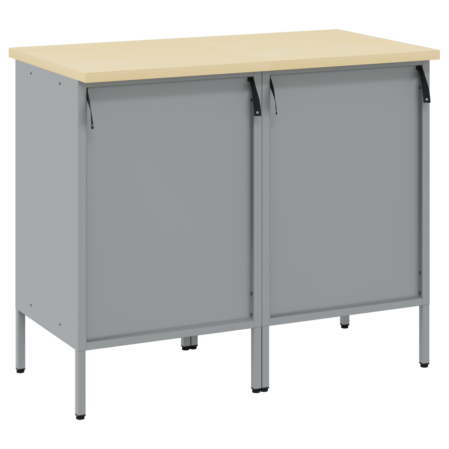 Arbeidsskap med skuff 2 pcs Svart og Grå 100 x 55 x 85 cm