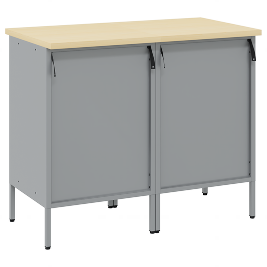 Arbeidsskap med skuff 2 pcs Svart og Grå 100 x 55 x 85 cm