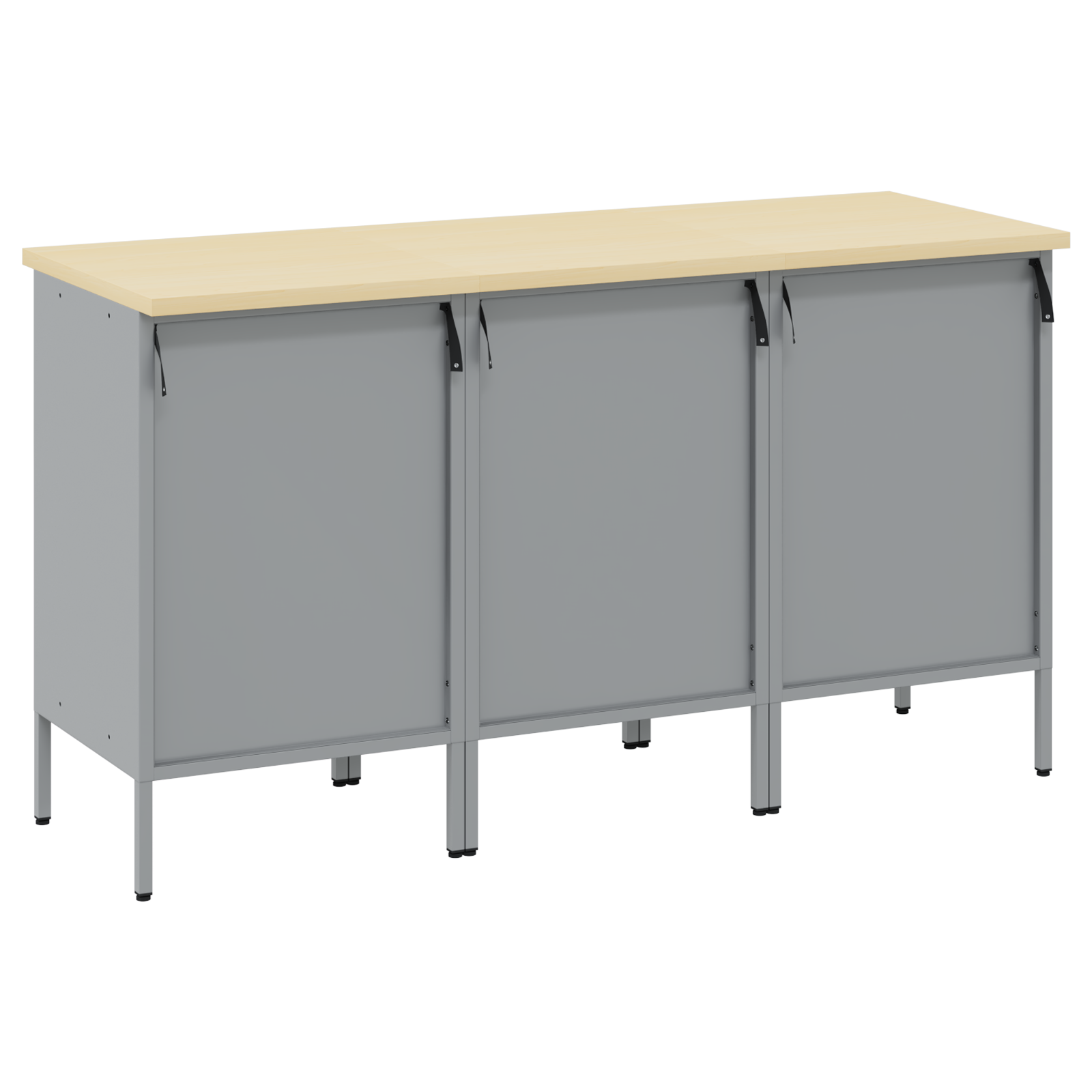 Arbeidsskap med skuff 3 pcs Svart og Grå 150 x 55 x 85 cm