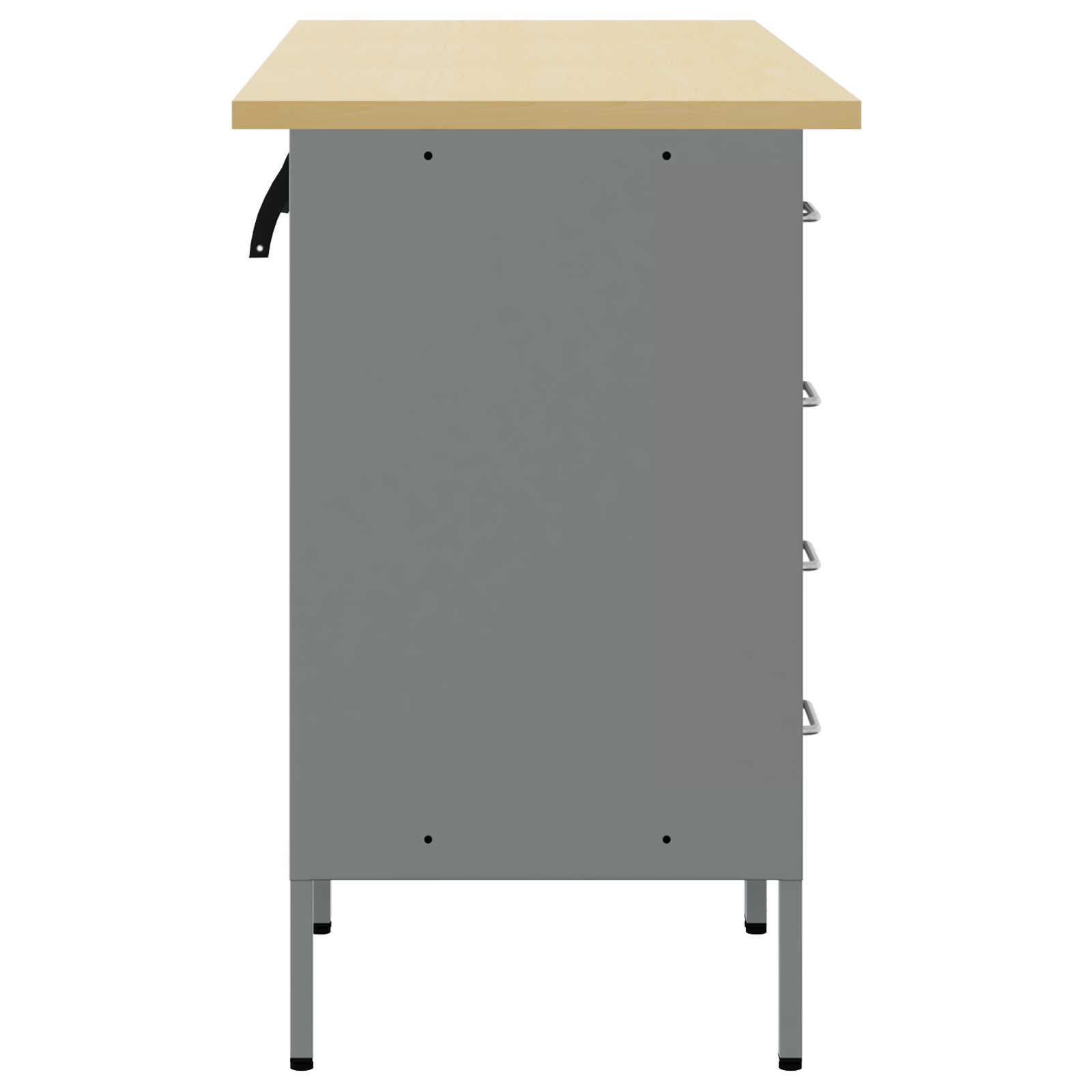 Arbeidsskap med skuff 3 pcs Svart og Grå 150 x 55 x 85 cm